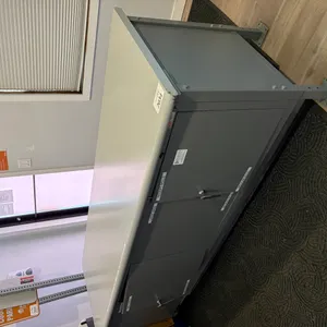 84" x 30" Grey Wood Top / Metal Base 4 Drawer Counter