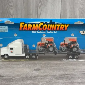 AGCO Freightliner 120 Equipment Hauling Set W/AGCO Allis WF Tractors, 1/64, Ertl, Farmland Express