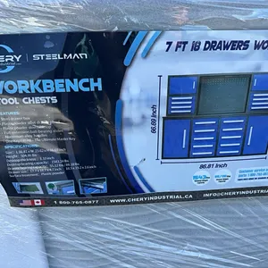 NEW/UNUSED CHERY INDUSTRIAL 7' 18 DRAWER WORKBENCH & TOOL CHEST-BLUE