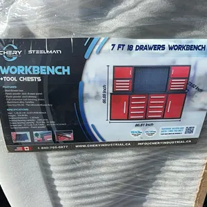 NEW/UNUSED CHERY INDUSTRIAL 7' 18 DRAWER WORKBENCH & TOOL CHEST-RED