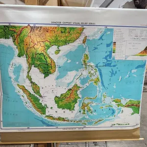 Denoyer-Geppert Visual-Relief Series Roll-Down Map of Southeast Asia