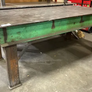 1/2" THICK TOP METAL SHOP TABLE APPROX 96.5"L X 48"D X 38.5"H