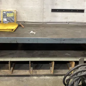 METAL 3 TIER STORAGE SHOP TABLE APPROX 96"L X 40"D X 36"H