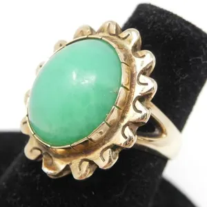 14KT GOLD GREEN LARIMAR RING 6.1g