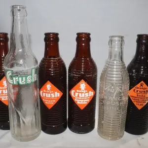 6 Vintage Orange Crush Glass Bottles;
