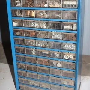Hardware Parts Bin w/ Hardware 12"x6"x21"