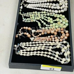 4 vintage 3 strand bead necklaces