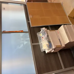 6'4"H  x 6'6"W Panel W/ Glass Office Divider/3'x4' Corkboard; 3 Dr Metal File Cabinet; Safe (Combina