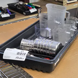 Tray of Measuring Cups, Stainless Measuring Cups and Spoons
