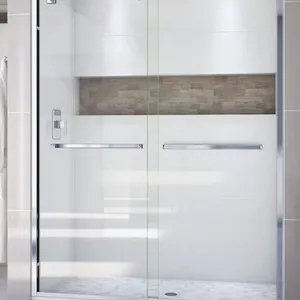 New - DreamLine Encore Chrome 56-in to 60-in W x 76.0-in H Semi-frameless Clear Glass Bypass Sliding Shower door