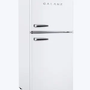 NEW -Galanz Retro dual door 4-cu ft Mini Fridge with Freezer ( White ) ENERGY STAR