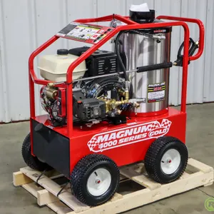 New Magnum 4000 Gold Hot Water Pressure Washer, Gas Engine, Diesel Burner with Hose and Wand, S/N 2610112
