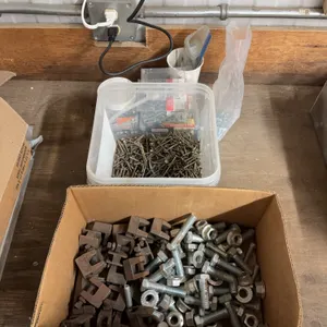 Assorted Hardware Lot – Screws, Bolts, Nuts & Steel Clamps