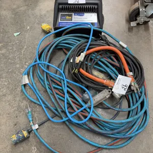 Assorted Extension Cords & Battery Charger