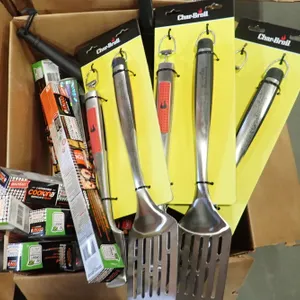 Lot of Approx. (10) Resuable Mesh Grill Mats, Wooden Skewers, (3) CharBroil BBQ Tool Sets, etc.