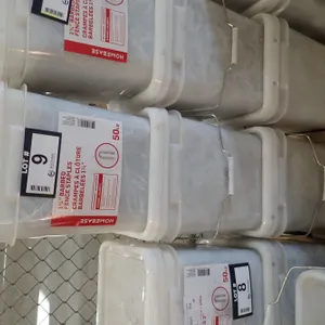 Lot of (3) Homebase 50lbs Pails 1 3/4" Barbed Fence Staples.
