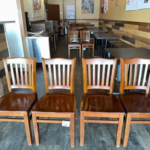 4 Solid Wood Restaurant Chairs