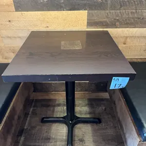 2 Single Pedestal Restaurant Tables, Solid Wood Top, 24x24”, 30” tall (bid price is for 2)
