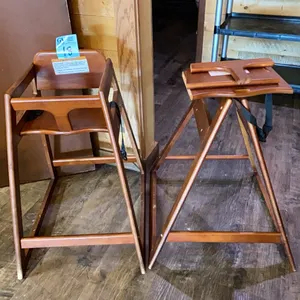 2 Wooden Highchairs- 1 is missing screws to assemble