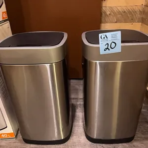 2- 40L Stainless Steel Motion Sensor Trash Cans