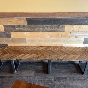 Commercial 6ft long bench, 1.5” thick solid wood, metal base, 18”wide, 17.5” tall.