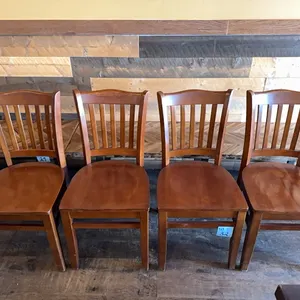4 Solid Wood Restaurant Chairs (bid price is for 4)
