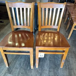 2 Solid Wood Restaurant Chairs (bid price is for 2)