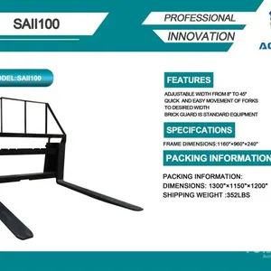 Quantity of (10) 2026 Mower King SAII100 48 in Skid Steer Forks (Unused)