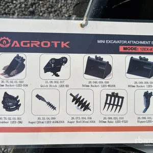Quantity of (9) 2026 AGT 12EX-ATA Mini Excavator Attachments (Unused)