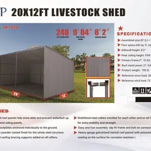 2026 SKLP SK-LS20 20 ft x 12 ft Metal Tents and Tent Components (Unused)