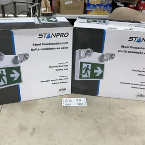 Stanpro PRS1 Steel Combination Unit Running Man Exit Sign with Battery Backup, Qty 2