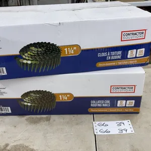 Two Boxes Contractor Solutions 1 1/4" Collated Coil Roofing Nails, .120 Gauge, Electro Galvanized