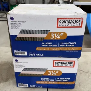 Contractor Solutions 3 1/4" 33-Degree Paper Strip Nails, .120 Gauge, 3000 Count, Two Boxes