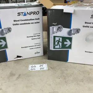 New Stanpro PRS1 Steel Combination Emergency Light Unit with Running Man Sign and Battery, Qty 2