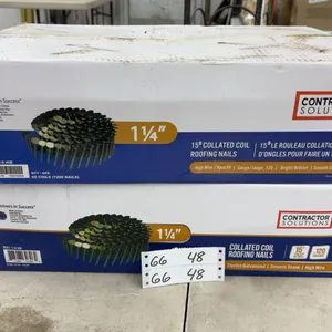 Contractor Solutions 1 1/4" 15° Collated Coil Roofing Nails, 120 Gauge, Two Boxes