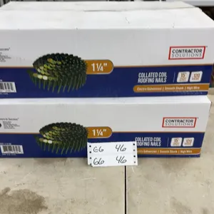 Contractor Solutions 1 1/4" Collated Coil Roofing Nails, .120 Gauge, Electro Galvanized, Two Boxes