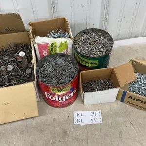 Assorted Nails Including 2 1/2" Insulation, 2" Coated Box, 1" Roofing, and More