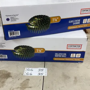 Contractor Solutions 1 1/4" Collated Coil Roofing Nails, Electro Galvanized, .120 Gauge, Two Boxes