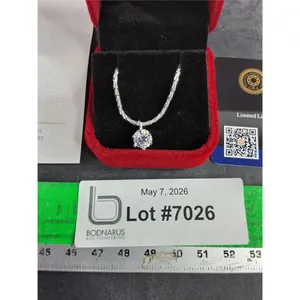 ^ 1.00 Ct GRA Certified Round Brilliant Cut Moissanite Stone Set In 925 Silver Pendant