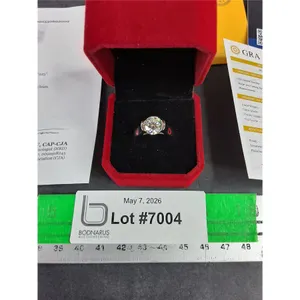 ^ 3.00 Ct GRA Certified Round Brilliant Cut Moissanite Stone Set In 925 Silver Ring Size 9