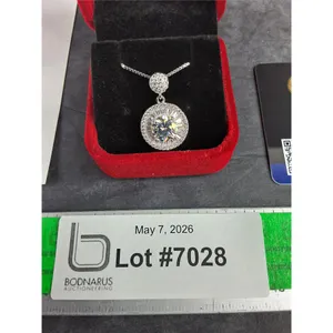 ^ 2.00 Ct Tw GRA Certified Round Brilliant Cut Moissanite Stone Set In 925 Silver Pendant
