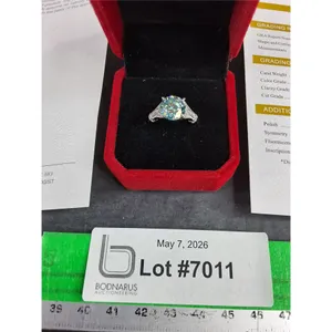 ^ 3.00 Ct GRA Certified Round Brilliant Cut Moissanite Stone Set In 925 Silver Ring Size 7
