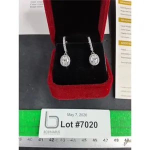 ^ 2.00 Ct Tw GRA Certified Oval Cut Moissanite Stone Set In 925 Silver Earrings