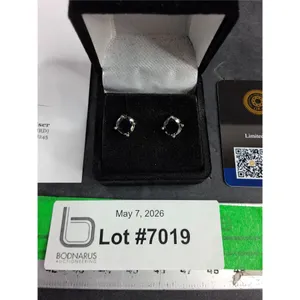 ^ 2.00 Ct Tw GRA Certified Round Brilliant Cut Moissanite Stones Set In 925 Silver Earrings