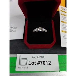 ^ 3.60 Ct Tw GRA Certified Round Brilliant Cut Moissanite Stones Set In 925 Silver Ring Size 7