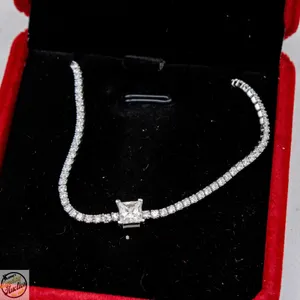#4241-1.00CT GRA CERTIFIED PRINCESS CUT MOISSANITE