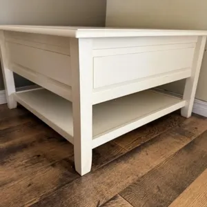 Cream Colored Wood Coffee Table