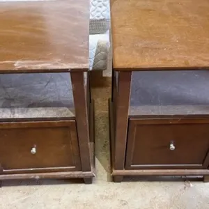 2 Wood End Tables w/ Drawers