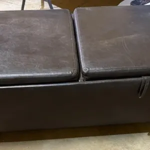 Dark Brown Storage Ottoman Bench