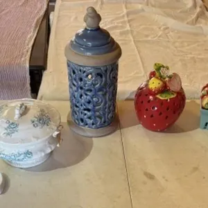 Strawberry Centerpiece, Candle Holder, Candle